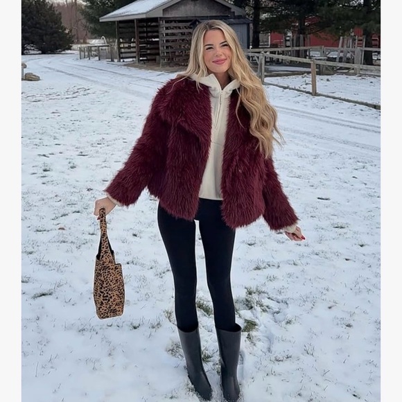 Fabulous Furs Deep Red Teddy Jacket - Picture 6 of 6